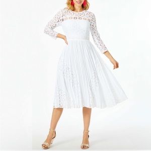 Lilly Pulitzer White Aiden Midi Dress 3/4 Sleeve Size 0 NWT